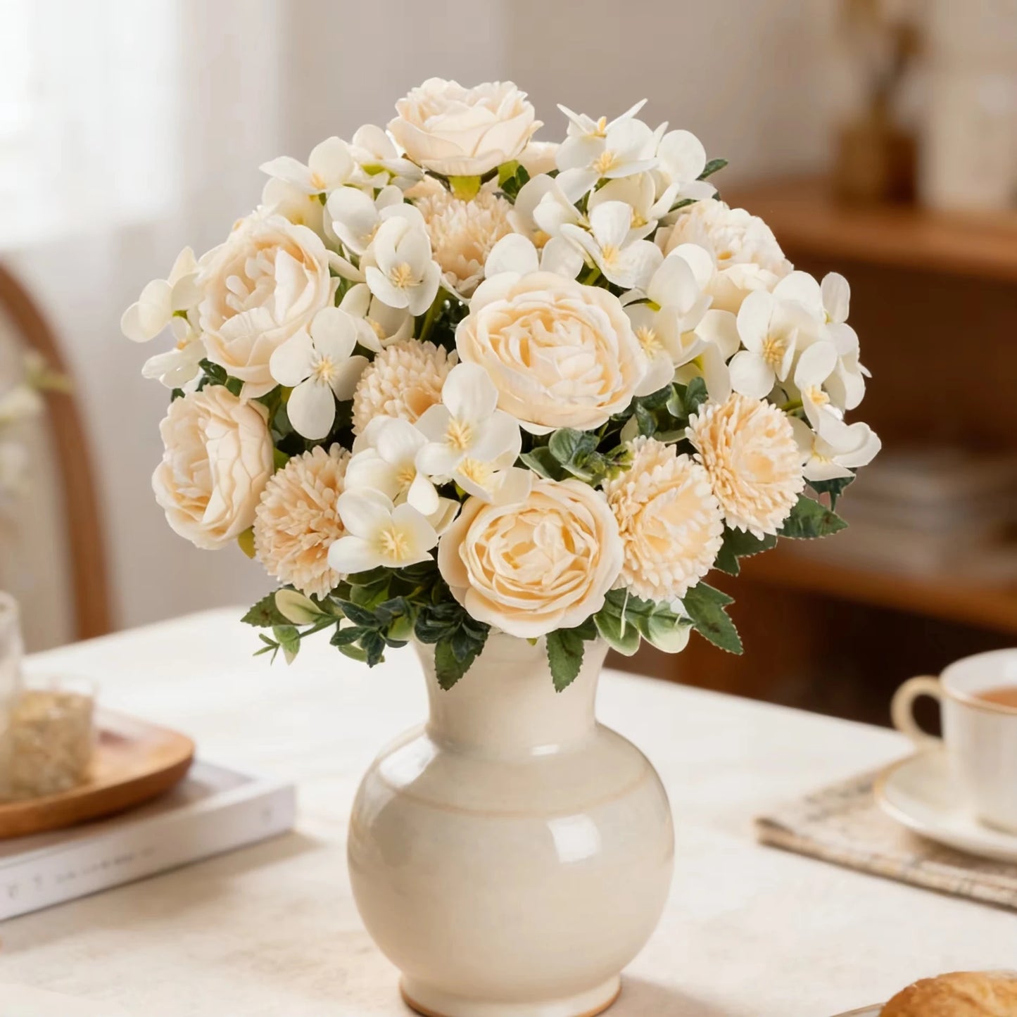 Silk Peony & Chrysanthemum Artificial Flowers – Wedding & Home