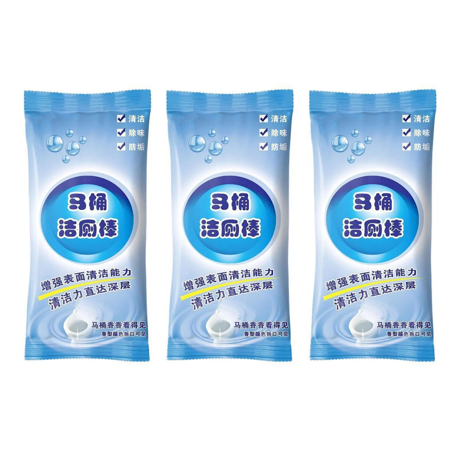 Concentrated Toilet Cleaner Gel Stick Automatic Toilet Cleaner Stick Long Lasting Toilets Bowl Cleaner For Home Hotel Cleaning Peaceful Pleasures Health and Wellness Sea 3pcs