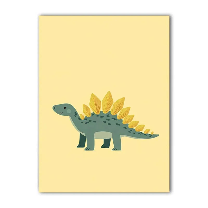 Cartoon Dinosaur Canvas Wall Art | Kids Nursery Poster Print Canvas Wall Art Peaceful Pleasures Health and Wellness 02 50x70cm NoFrame China Mainland