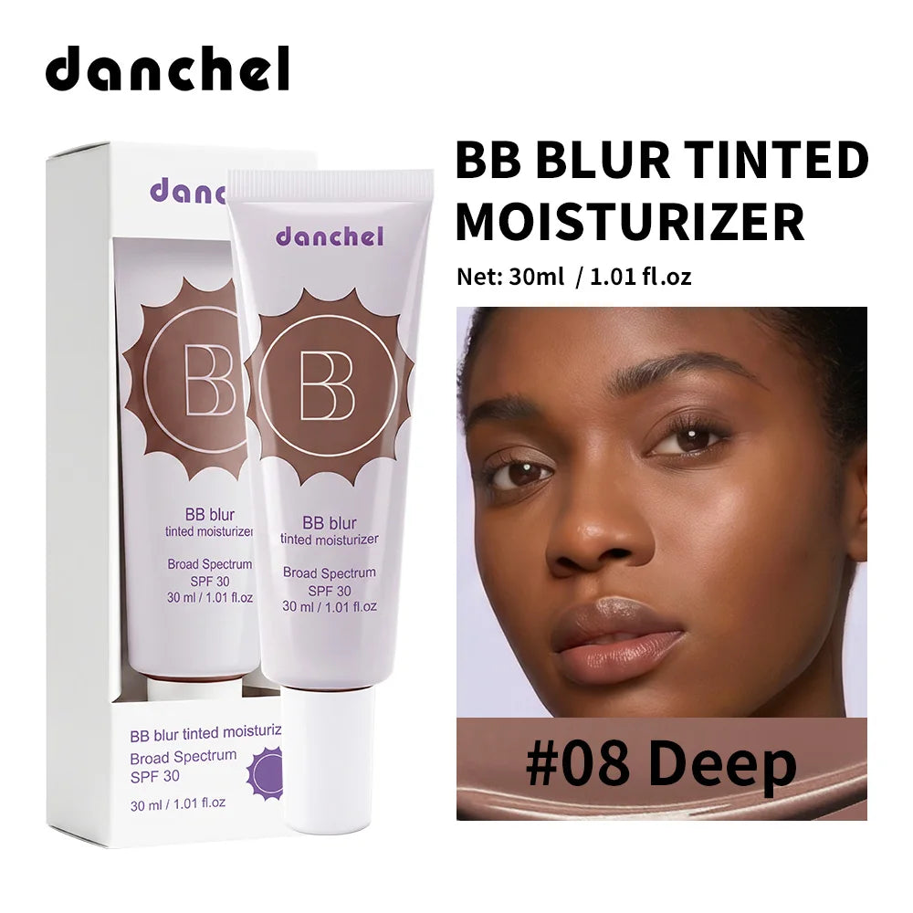 SPF30 BB Blur Tinted Moisturizer Medium Coverage Even Skin Tone Lightweight Sun Protection Face Makeup Peaceful Pleasures Health and Wellness 8Deep