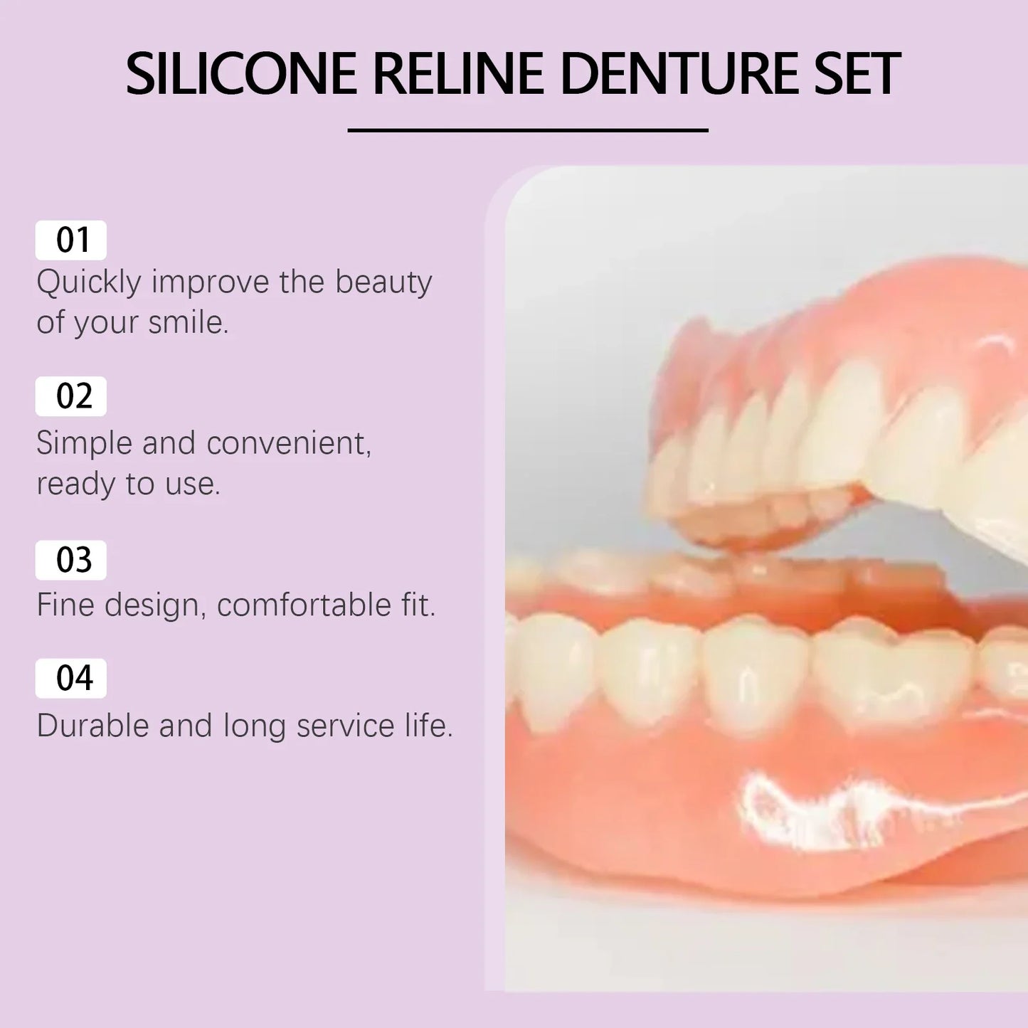 Oralhoe Silicone Temporary Veneer Denture Kit – Upper & Lower