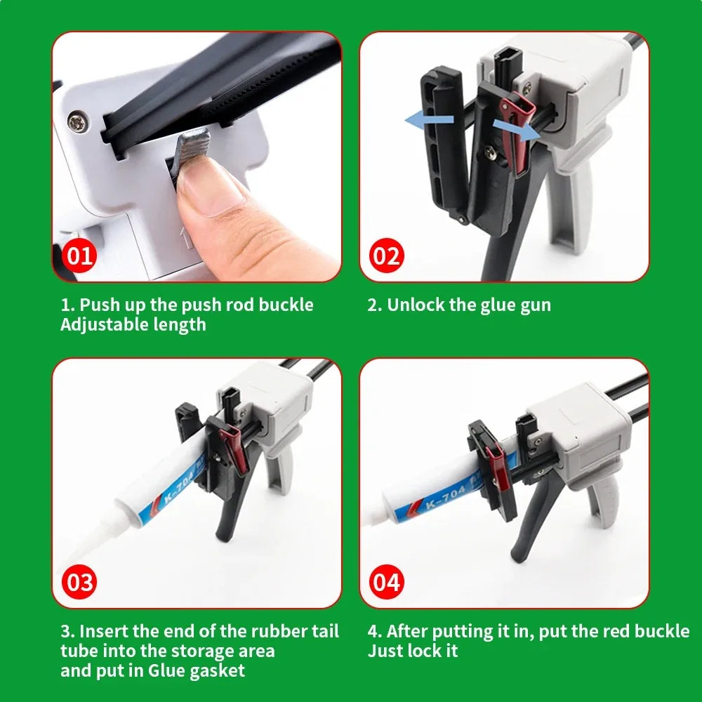 704 Silicone Manual Glue Gun Toothpaste Tube Gun Dispenser Extruder Labor-saving Tool for Caulking Sealant Silicone Glue Peaceful Pleasures Health and Wellness