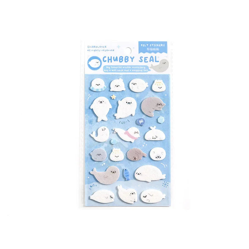 Felt Stickers Polar Letters Soft Cute Arctic Animal Patterns DIY