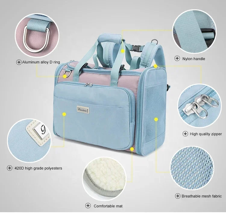 Truelove Waterproof Pet Carrier Bag for Small Dogs Cats High-Grade Polyester,Eco-Friendly & Airline Approved Design TLX2971 Peaceful Pleasures Health and Wellness