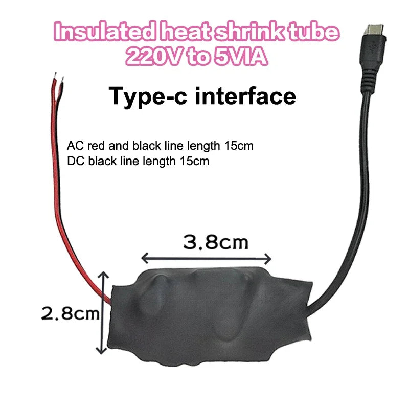 USB Type-C AC to DC 5V Power Supply Transformer | 1A/2A