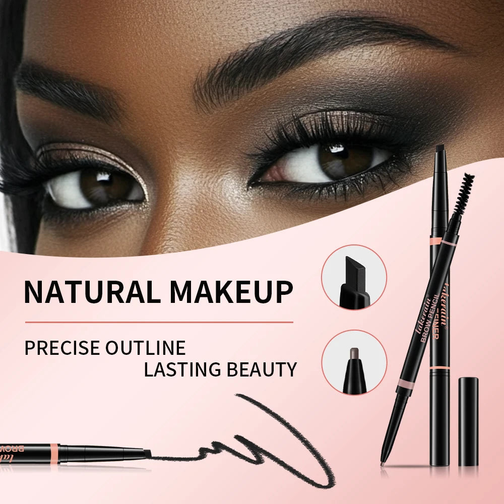 Double Ended Eyebrow Set With Brow Pencil,Brow Powder,Gel,Pomade Natural Color Shape Long Lasting Precise Outline Eye Brow Makeu Peaceful Pleasures Health and Wellness