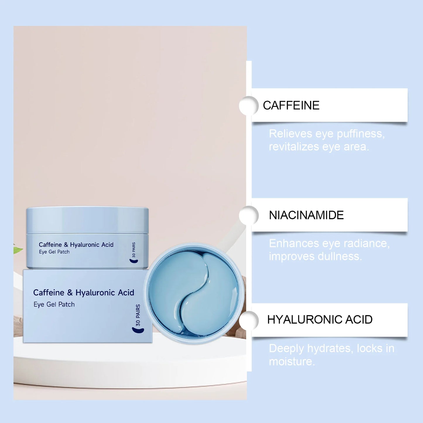 Coffee Eye Cream Roller, Eye Mask & Serum – Anti-Dark Circles