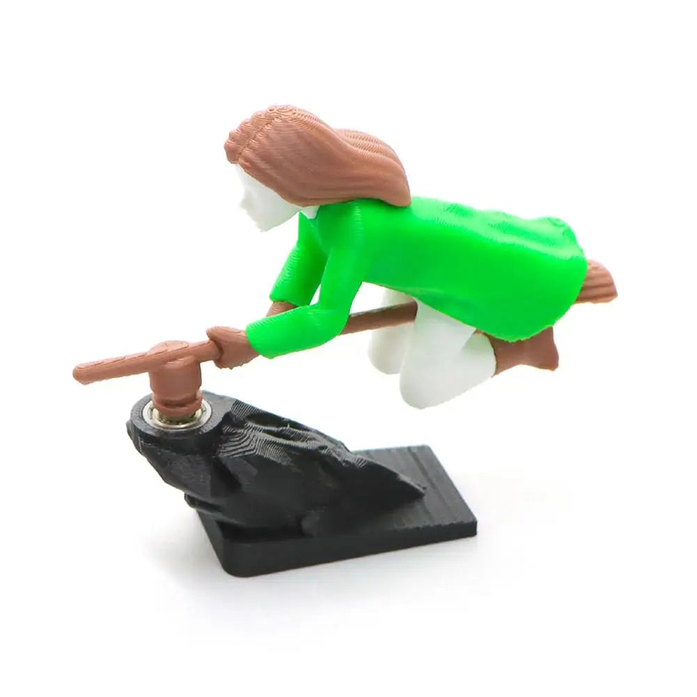Witch Wizard Broomstick Moving Dashboard Ornament | Car Decor