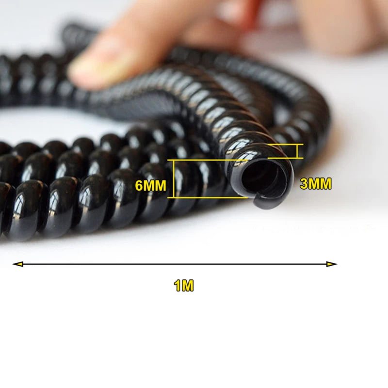 1/2Pcs Spiral Cable Management Wrap Tube Wear Resistant Flexible Wire Organizer for Bike Motorcycle and Electric Scooter Peaceful Pleasures Health and Wellness