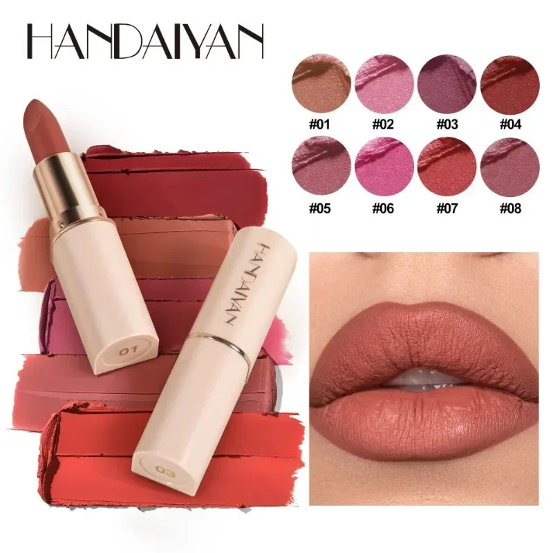 Handaiyan Velvet Matte Lipstick – 8 Shades, Waterproof