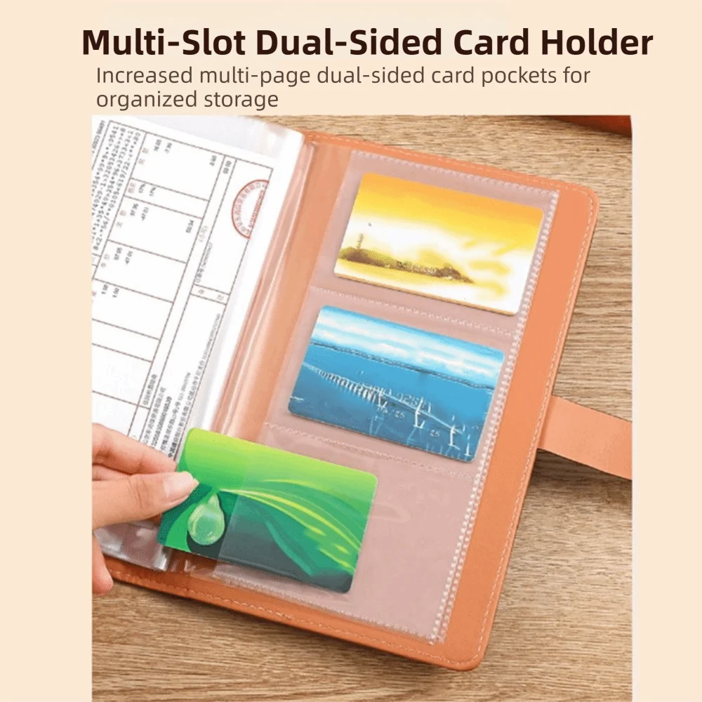 PU Leather Money Savings Challenge Binder with Password Lock Solid Color Budget Bill Organizer Double-sided Card Slot Clear View Peaceful Pleasures Health and Wellness
