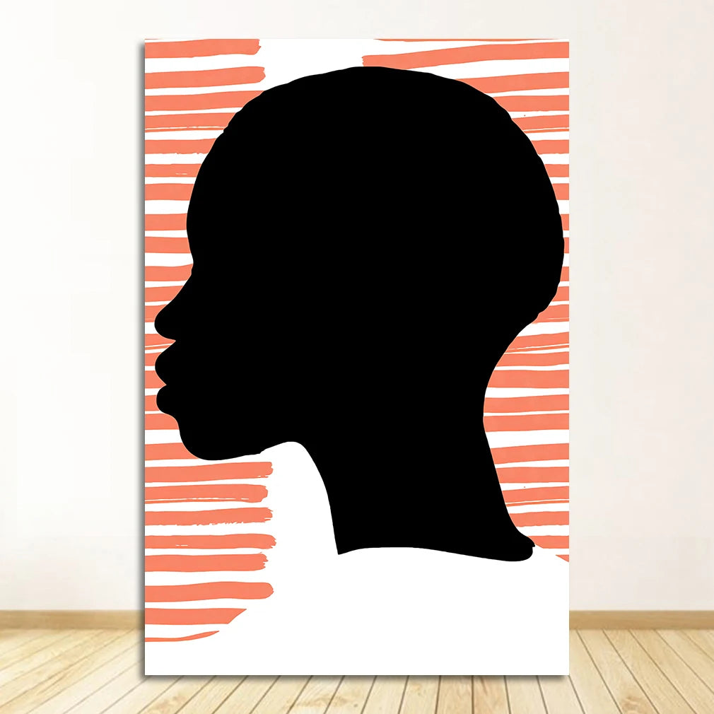 African Tribal Abstract Canvas Wall Art | Nordic Poster Print