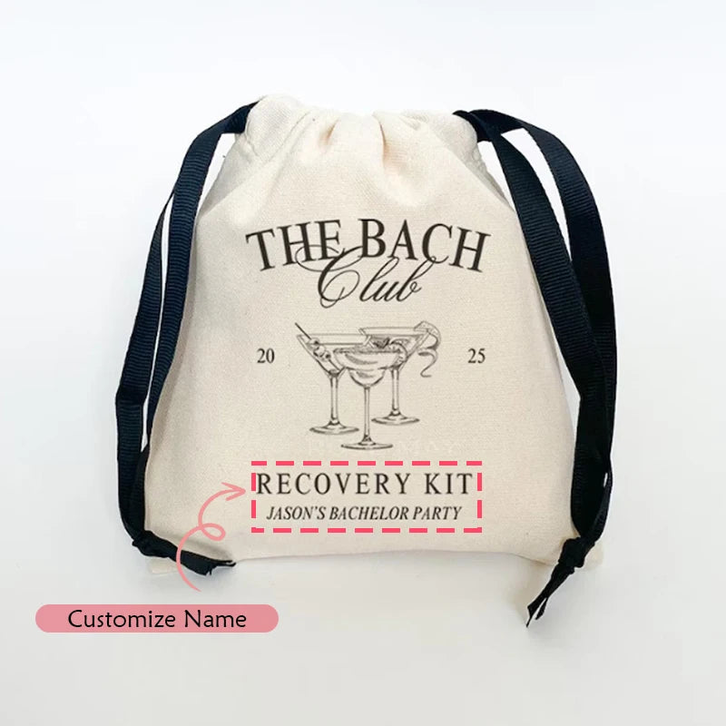 5-Pack Personalized Bachelorette Drawstring Bags | Bach Party Gifts