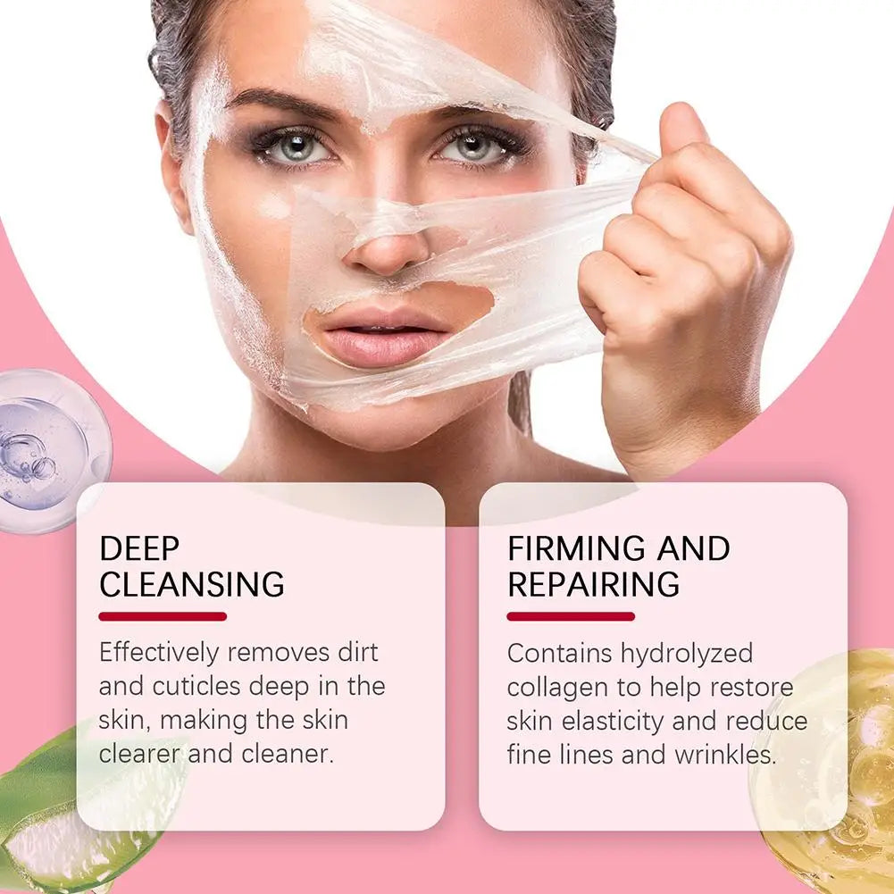 1/2PCs Moisturizing Collagen Night Wrapping Mask Elasticity Hydration Collagen Peel off Face Mask For Glowing Skin Face Care Peaceful Pleasures Health and Wellness