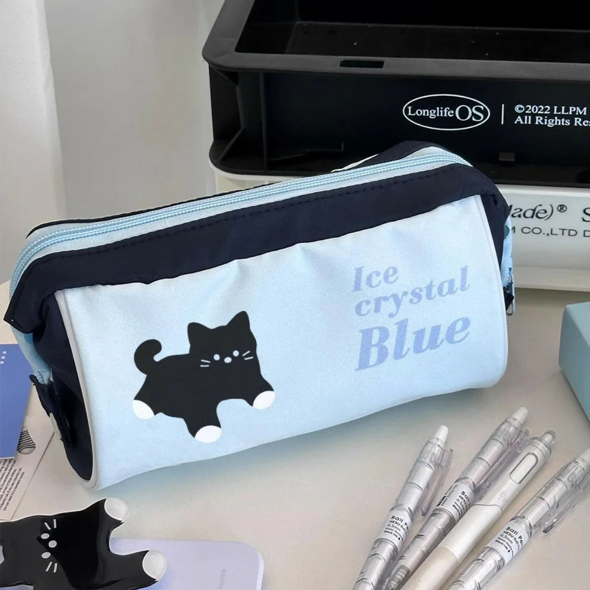 Japanese Dog Pencil Bag Simple Large Capacity Stationery Pouch Storage Bag Pencil Box for Middle High School Students Daily Use Peaceful Pleasures Health and Wellness