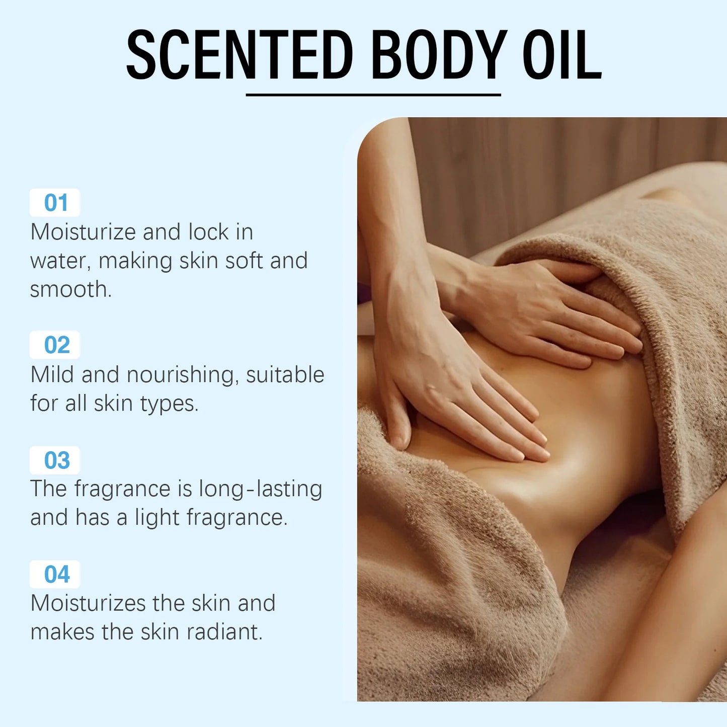 OceAura Vanilla Body Massage Oil – Moisturizing Stress Relief