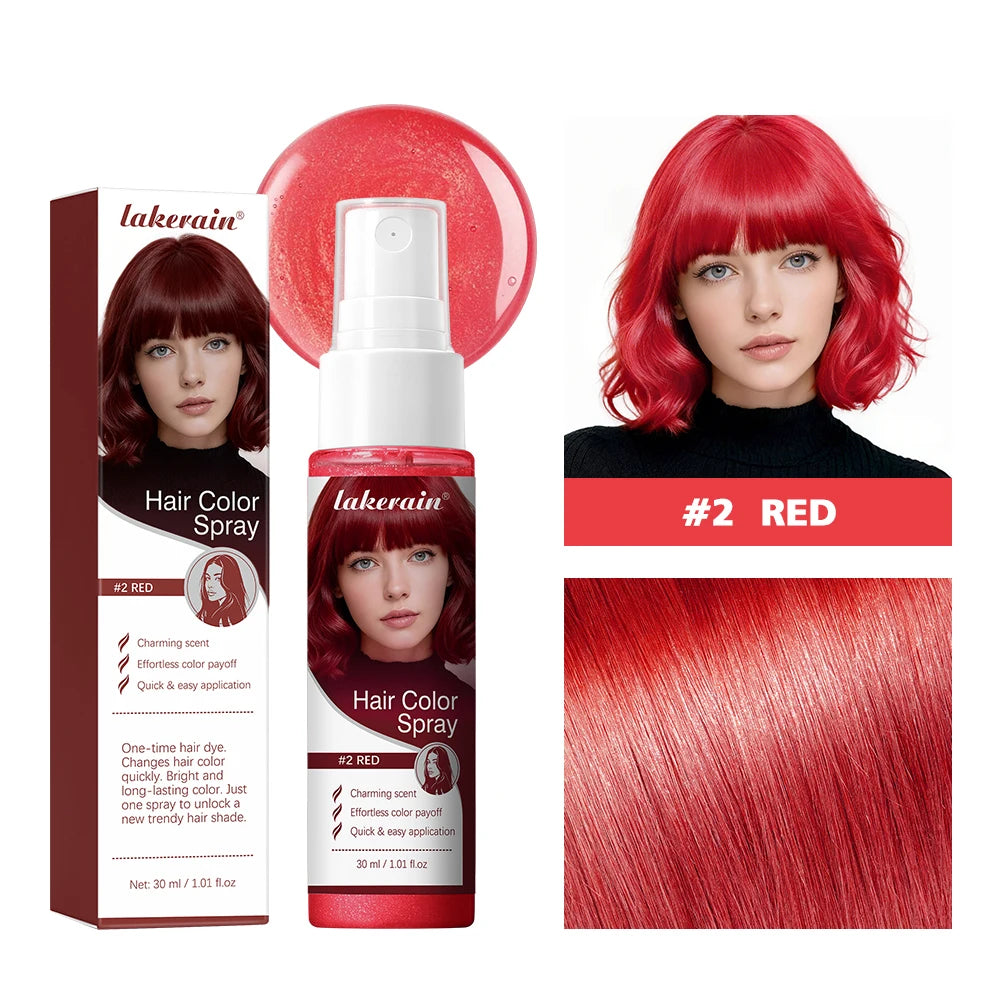 8 Colors Temporary Hair Color Spray One-Time Disposable Hair Dye Washable DIY Hair Styling Liquid Spray for Party Cosplay Hallow Peaceful Pleasures Health and Wellness 2red