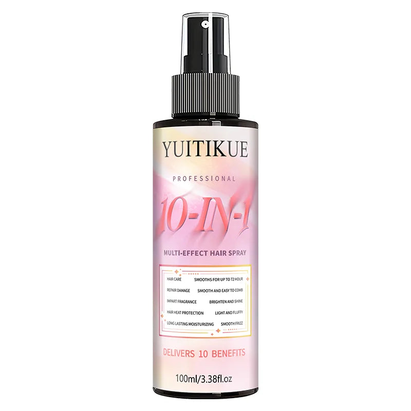 YUITIKUE 10-IN-1 Multi-Effect Hair Spray | Professional 10 Benefits Formula | For Frizz Control, Heat Protection & Shiny Hair Peaceful Pleasures Health and Wellness 1pc