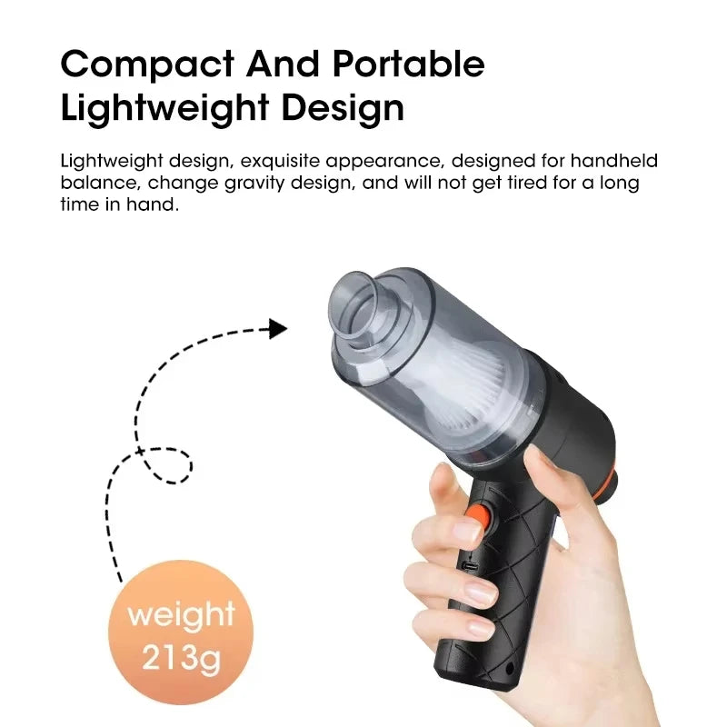 Handheld Vacuum Cleaner for Car, 6000Pa Portable Mini High-Power, Dual-Purpose Suction and Blowing Pet Hair Cleaner Peaceful Pleasures Health and Wellness