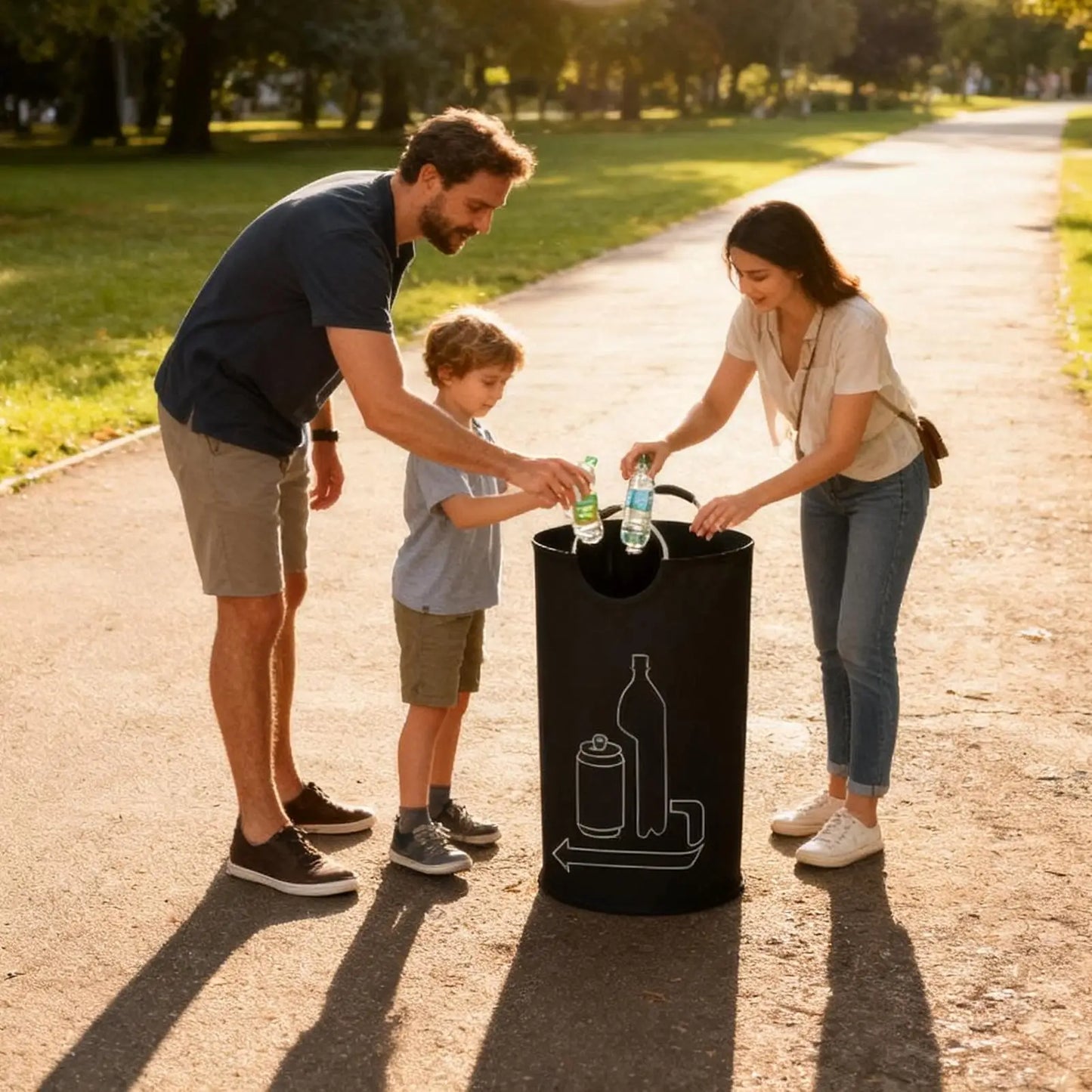 115L Folding Recycling Bin | Large Bottle Storage Basket