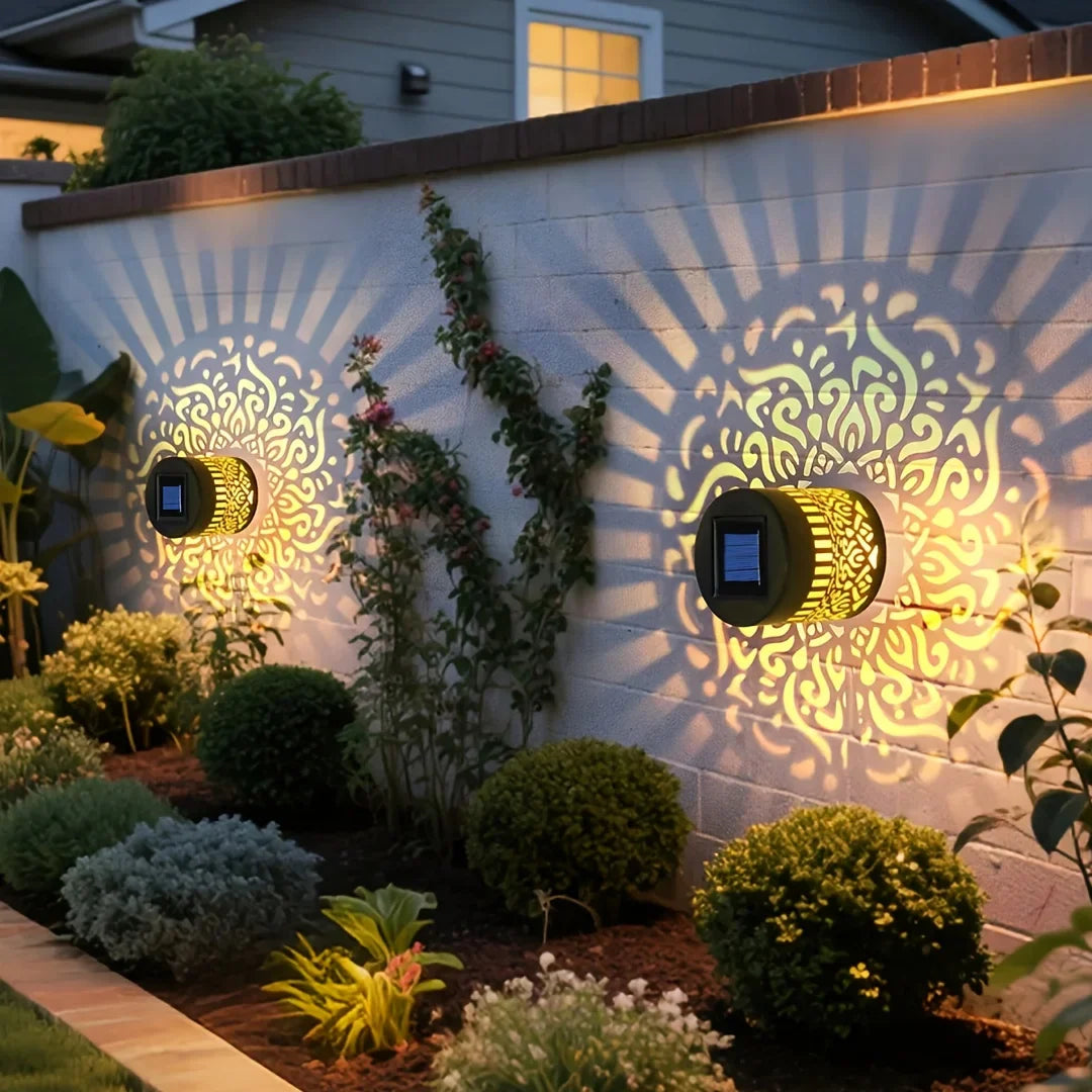 Solar Outdoor Wall Lantern – Decorative Garden Fence Light