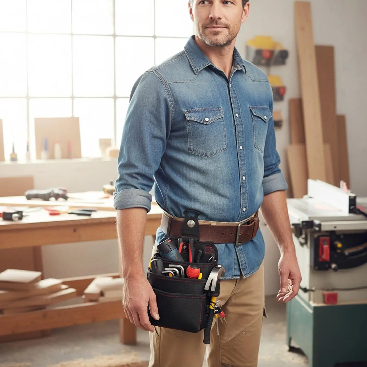 3-Layer Waterproof Tool Belt Pouch for Electricians & Carpenters Tool Belt Pouch Peaceful Pleasures Health and Wellness