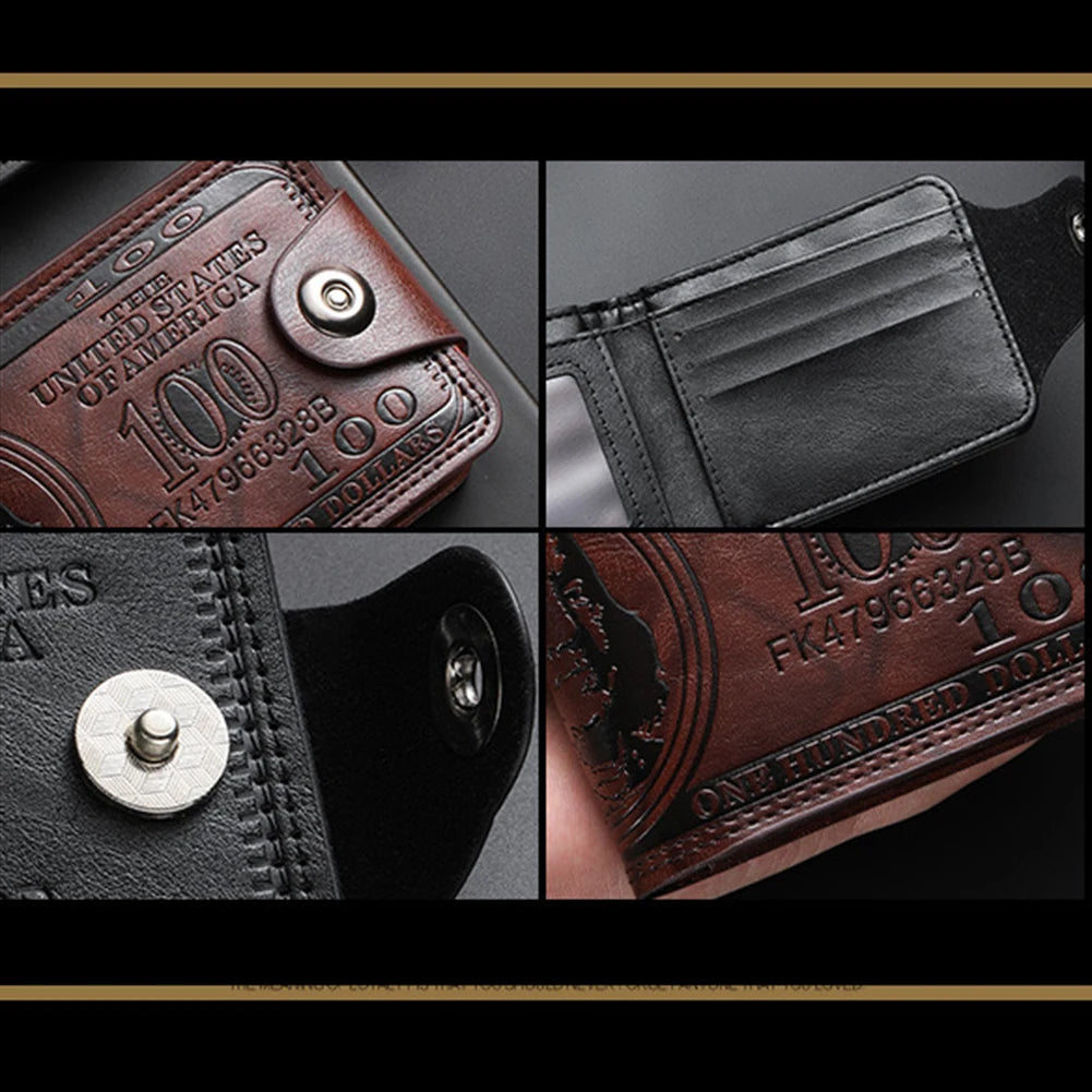 Men's Embossed Dollar Bill PU Leather Wallet | Card & Coin