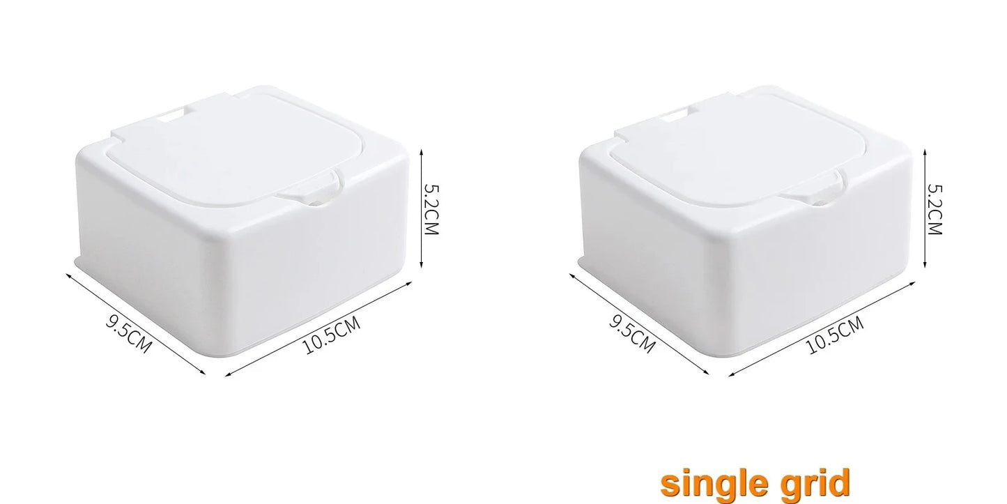 3154 Desktop Storage Box Mini With Pop-Ups Swab Cosmetic Cotton Plastic Dustproof Student Sundries Finishing Box Stationery Peaceful Pleasures Health and Wellness 2pcs