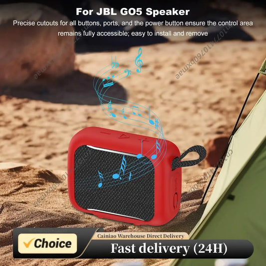 Silicone Speaker Case Waterproof Anti-Collision Silicone Cover Shockproof Anti-Scratch Cover Shell for GO5 Portable Speaker Peaceful Pleasures Health and Wellness