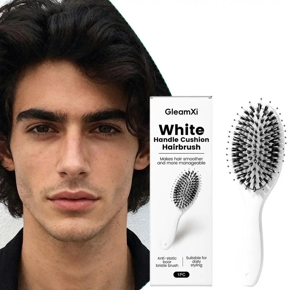 Boar Bristle Cushion Hair Brush – Anti-Static Styling Tool