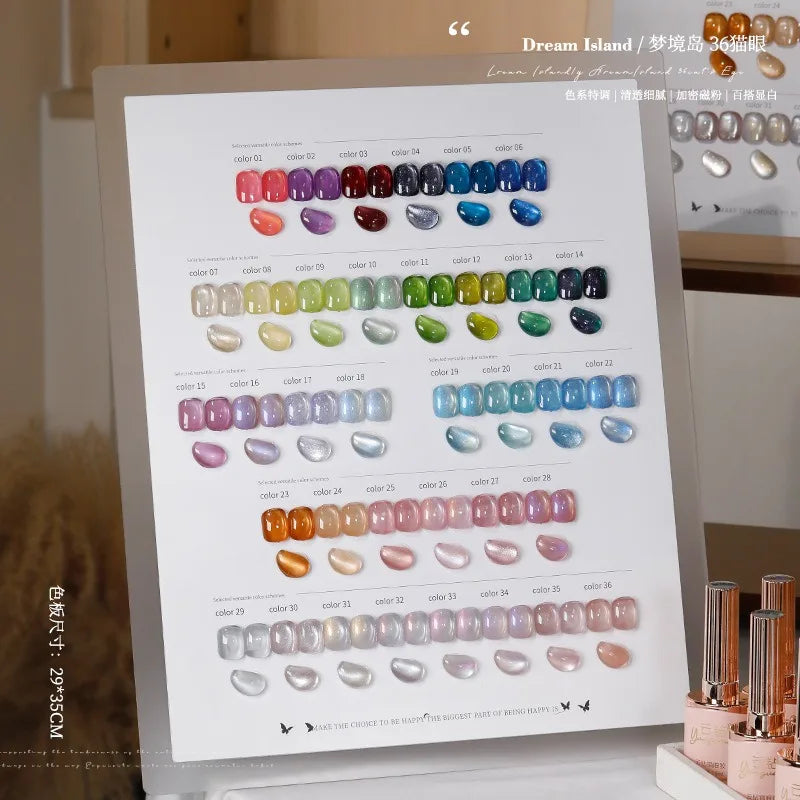 36-Color Magnetic Cat Eye Gel Polish Set | UV/LED Nail Kit