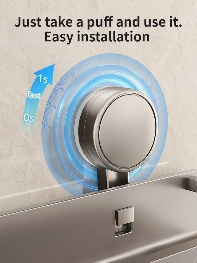 No-Drill Aluminum Suction Cup Bathroom Shelf & Towel Rack