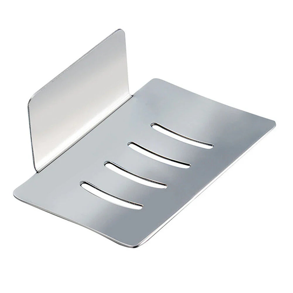 Wall Mount Stainless Steel Soap Dish Holder | Adhesive Bathroom Tray