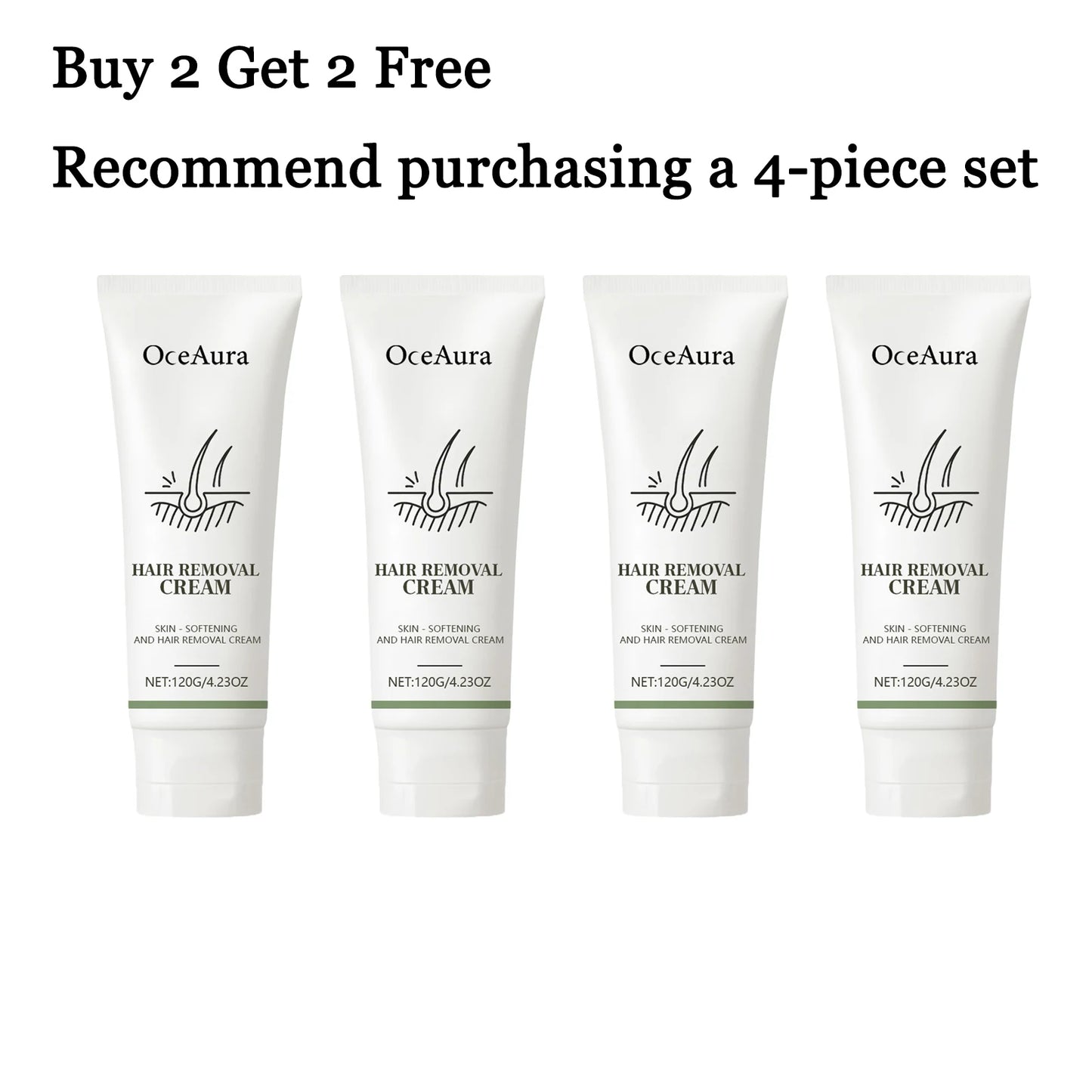 120g Gentle Hair Removal Cream | Aloe & Glycerin, Pore Shrink