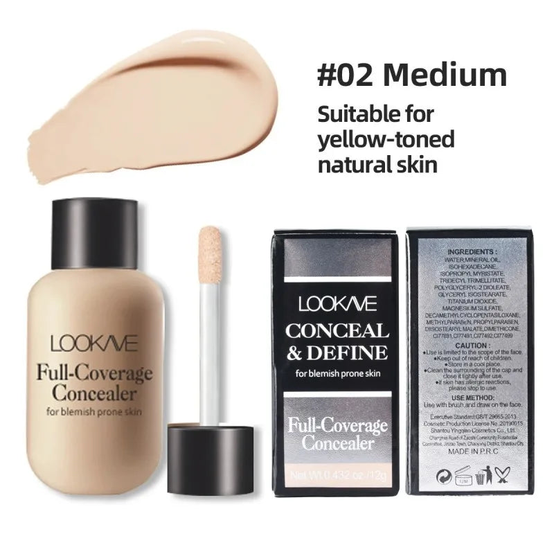 Small bottle moisturizing concealer, brightens skin tone, full coverage, highly colored, matte finish, non-irritating, creamy an Peaceful Pleasures Health and Wellness 02