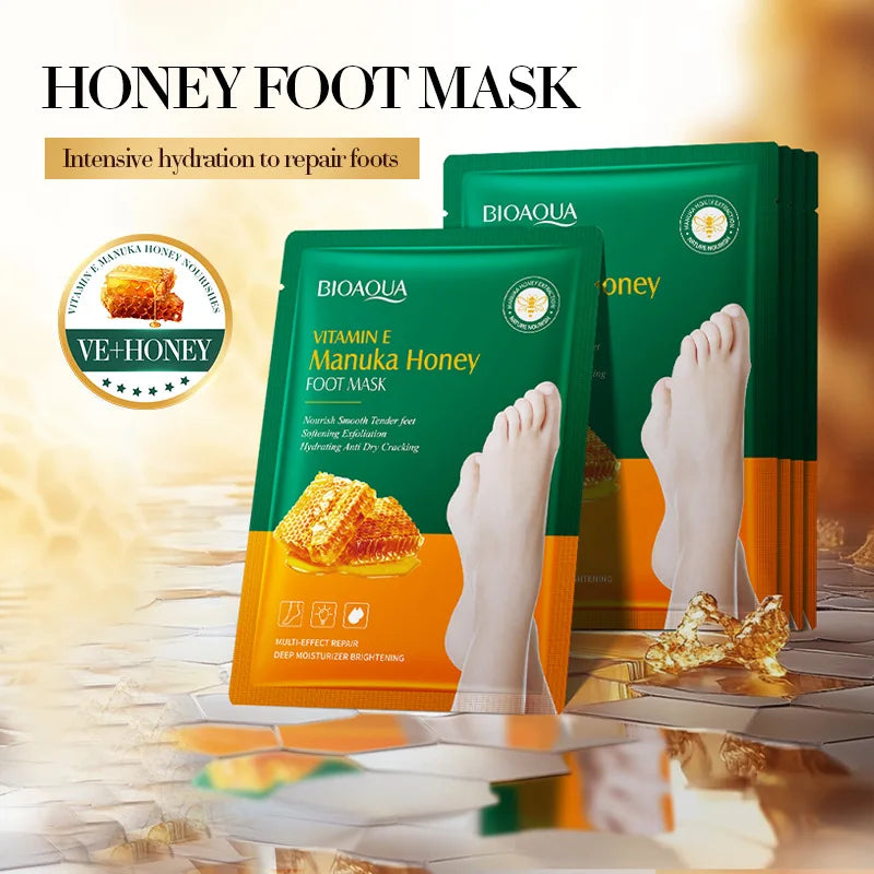 BIOAQUA Honey Exfoliating Foot Mask 5 Pairs – Dead Skin Remover