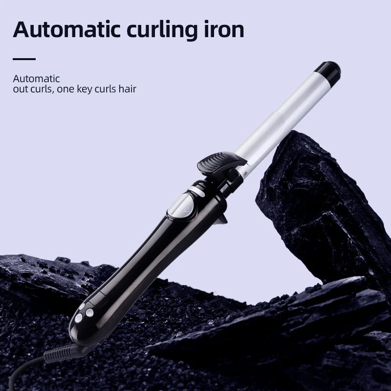 360 Aluminum Wavy Automatic Rotating Electric Curling Iron Straightener PTC Heating 9 Temperature Settings All Hair Household Peaceful Pleasures Health and Wellness