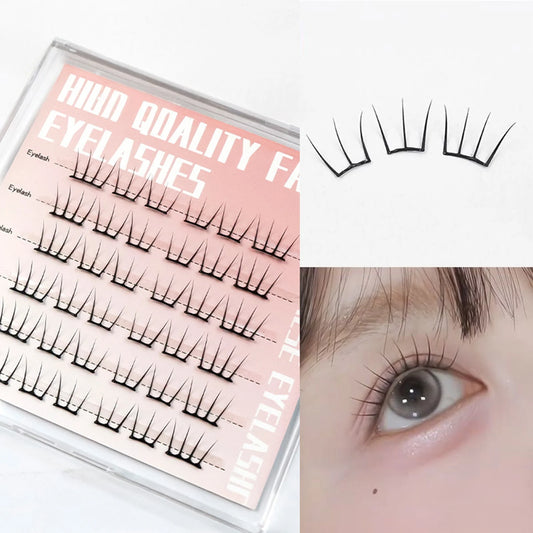 Korean Women's Group Wispy False Eyelashes Cute Cat Paw Eyelash Extension Natural Make Up Large Capacity Idol Manga Lash Cluster Peaceful Pleasures Health and Wellness
