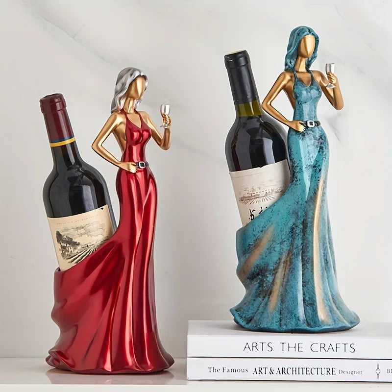 Red Wine Rack Home Decoration Ornaments Grape Wine Display Rack Cabinet Decoration Creative Design Sexy Girl Wine Bottle Holder Peaceful Pleasures Health and Wellness