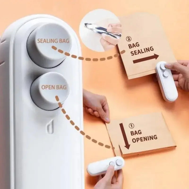Portable 2-in-1 Mini Heat & Vacuum Sealer | Rechargeable