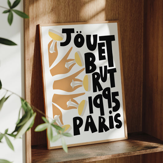 French Jouet Brut 1995 Paris Canvas Wall Art Print | Home Décor Canvas Wall Art Peaceful Pleasures Health and Wellness G4947 21x30cm Unframed