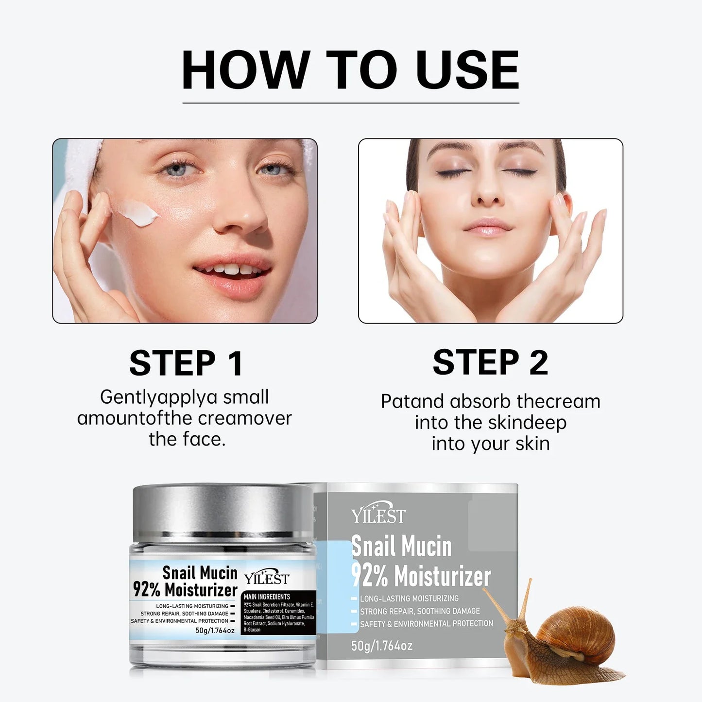 SADOER Snail Mucin 92% Essence – Hydrating & Brightening Cream