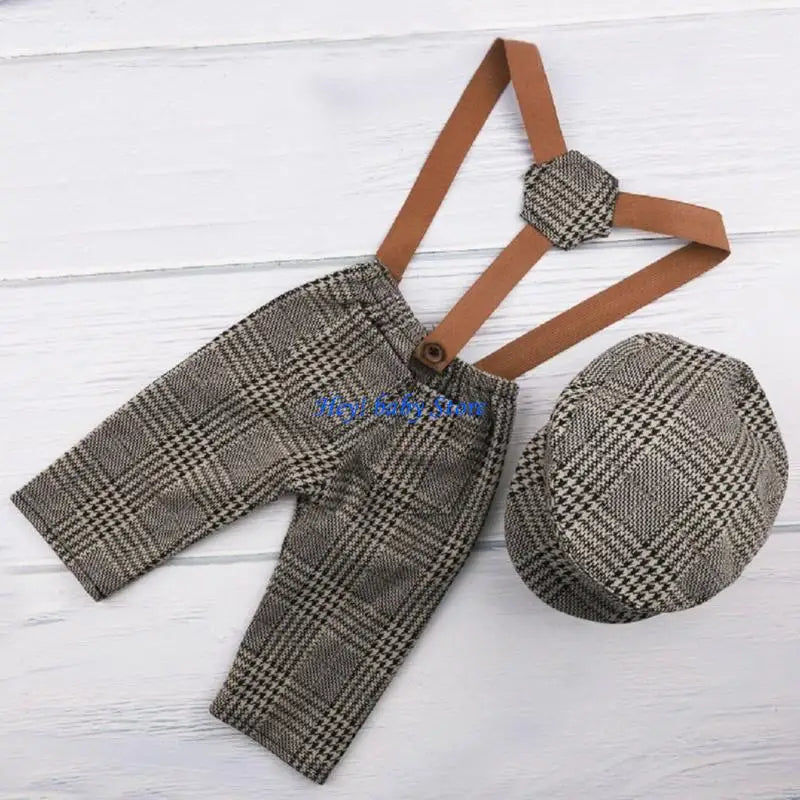 Baby Photo Costume Overalls & Hat Set | Newborn Gift