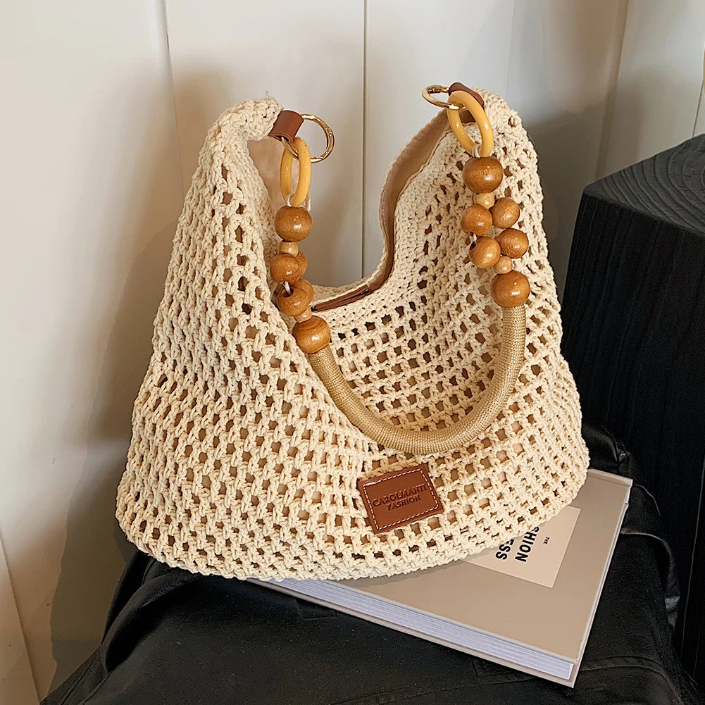 Mesh Woven Beach Crossbody Bag | Adjustable Strap, S & L Peaceful Pleasures Health and Wellness