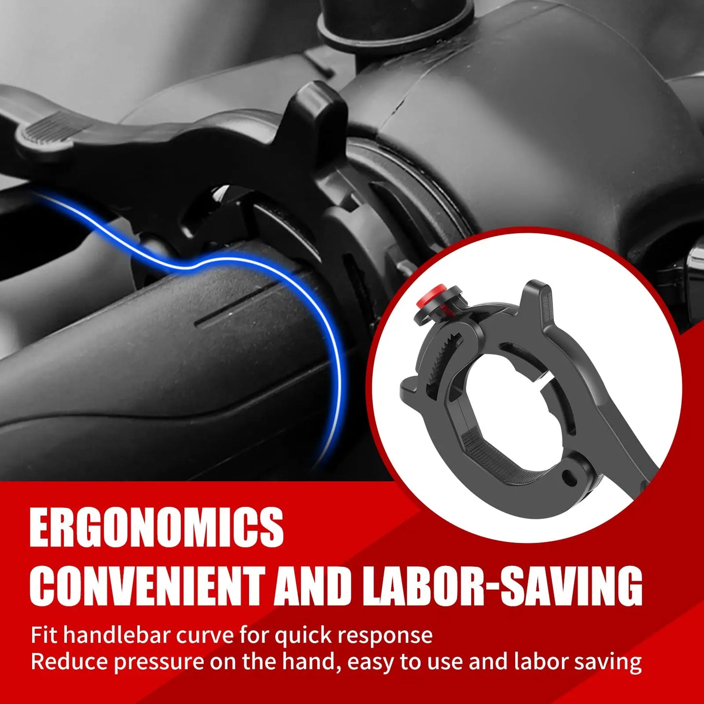 Throttle Cruise Control, Motorcycle Throttle Lock with Silicone Protective Ring, Motorcycle Cruise Control Throttle Clamp, Elect Peaceful Pleasures Health and Wellness