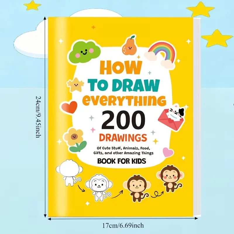 Drawing Book Kids 200+ Step-by-step Art Education Coloring How Draw