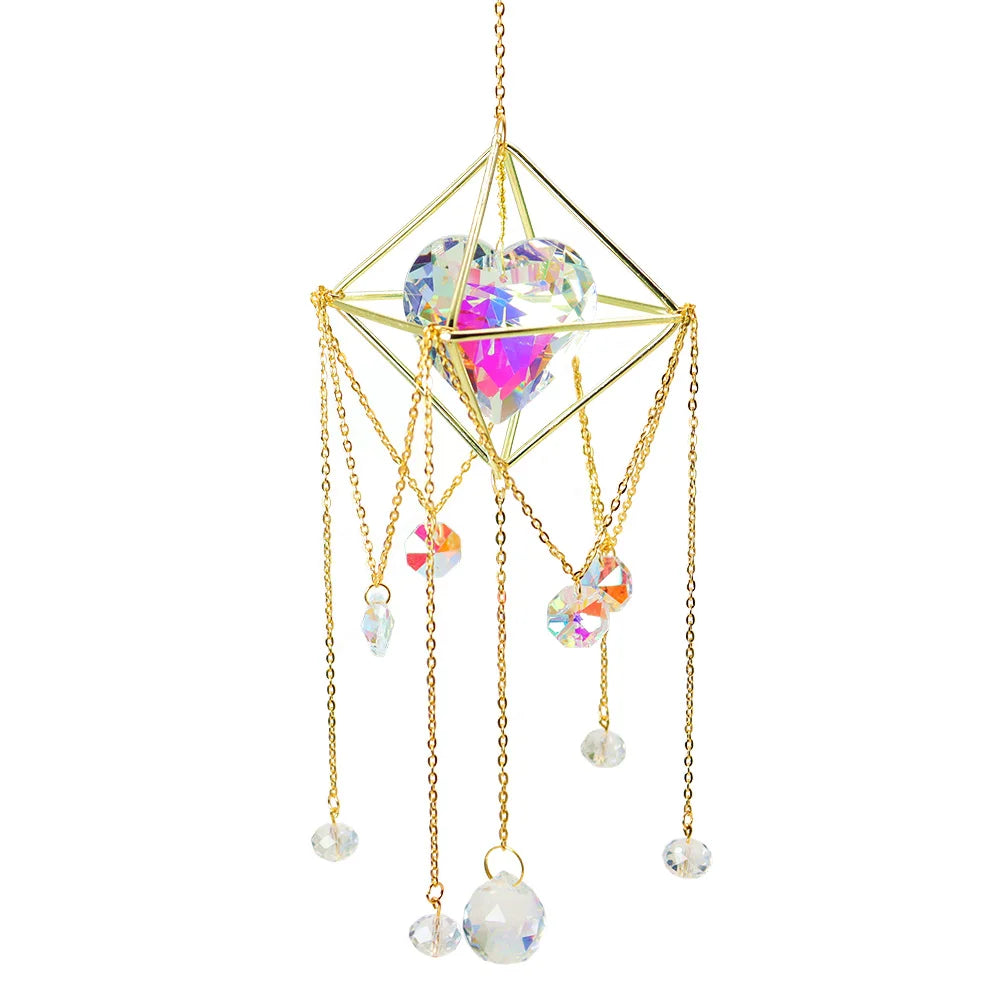 Crystal Wind Chime – Star Moon Rainbow Prism Dream Catcher Decor Peaceful Pleasures Health and Wellness