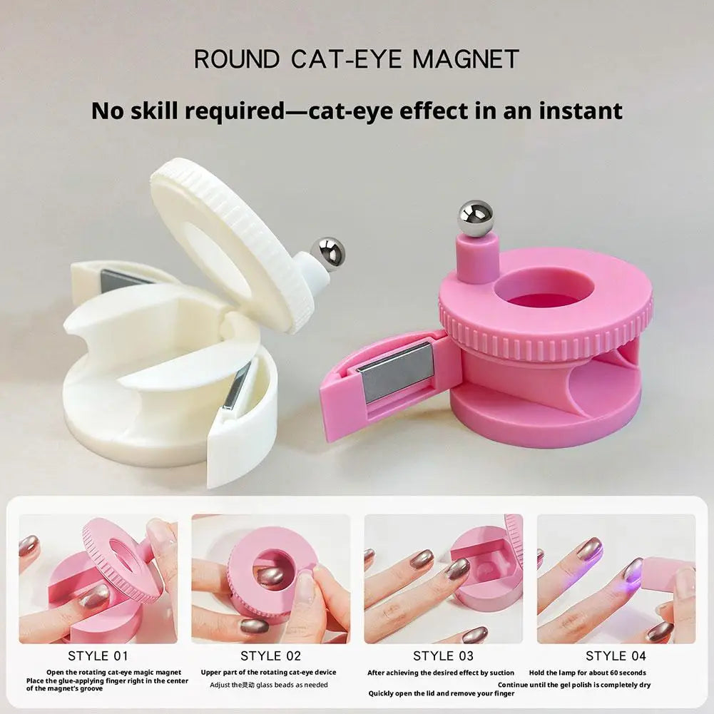 Rotating Cat Eye Nail Magnet Tool – DIY Gel Polish Nail Art Peaceful Pleasures Health and Wellness