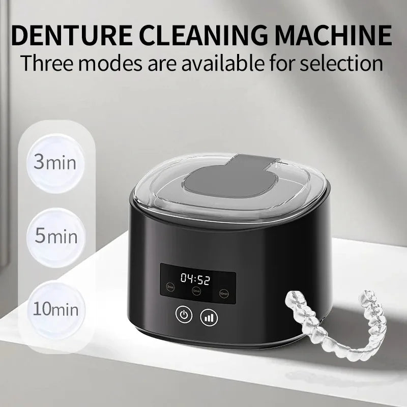 USB Rechargeable 50KHZ Ultrasonic Braces Cleaning Machine Multi-Function Invisible Retainer Denture Cleaner for Oral Care Peaceful Pleasures Health and Wellness