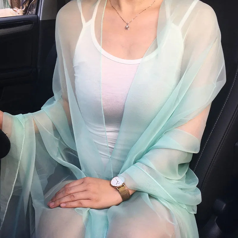 Women's Chiffon Shawl Wrap – Lightweight Summer Sunscreen Scarf